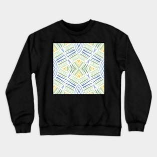 Spring Watercolor Diamond Tile Pattern | Yellow Heart Crewneck Sweatshirt